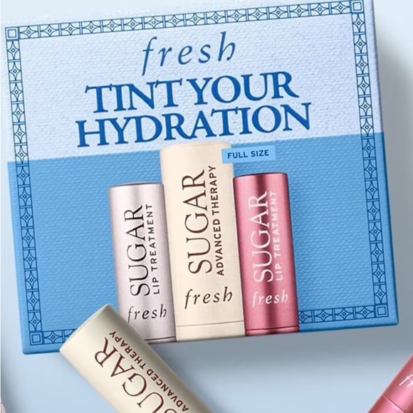 ,Fresh Hydrating Balm Set, Tinted Lip Tint, Hyaluronic Acid, Skincare Gift, NIB - Picture 4 of 7